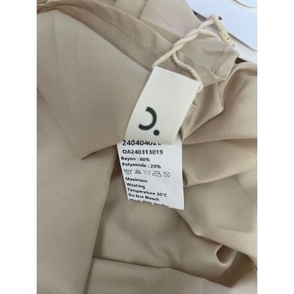 Commense Double Layers V-neck Long Dress color Apricot size S - Picture 15 of 15